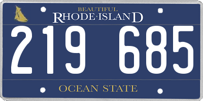 RI license plate 219685