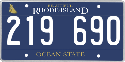 RI license plate 219690