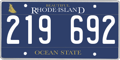 RI license plate 219692