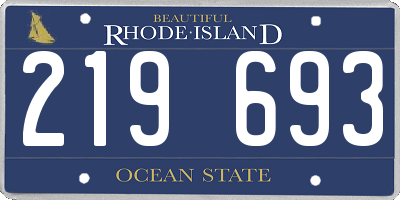RI license plate 219693