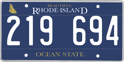 RI license plate 219694