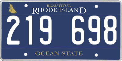 RI license plate 219698