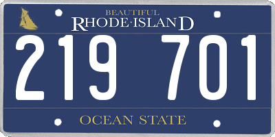 RI license plate 219701