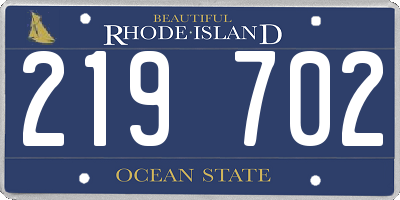 RI license plate 219702