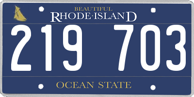 RI license plate 219703