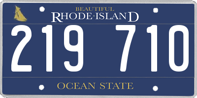 RI license plate 219710