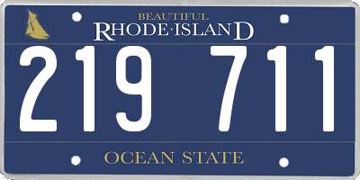 RI license plate 219711
