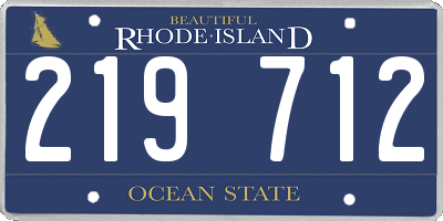 RI license plate 219712