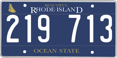 RI license plate 219713