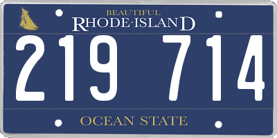 RI license plate 219714