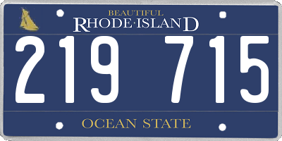 RI license plate 219715