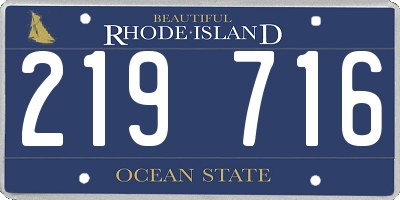 RI license plate 219716