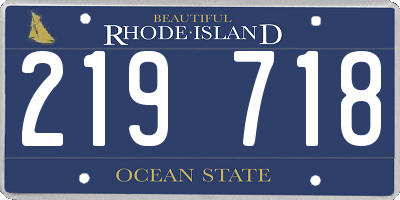 RI license plate 219718