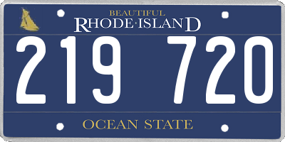 RI license plate 219720