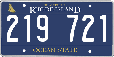 RI license plate 219721