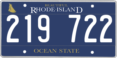 RI license plate 219722