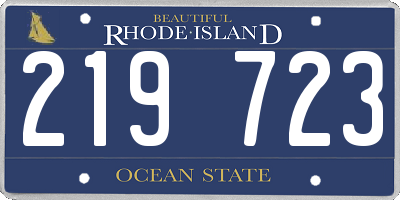 RI license plate 219723