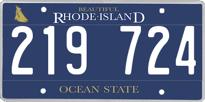 RI license plate 219724
