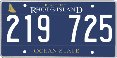 RI license plate 219725
