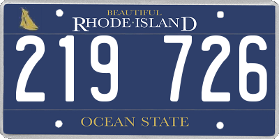 RI license plate 219726
