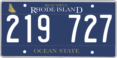 RI license plate 219727