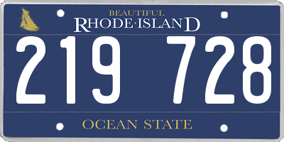 RI license plate 219728