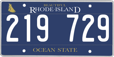 RI license plate 219729