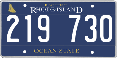 RI license plate 219730