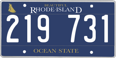 RI license plate 219731