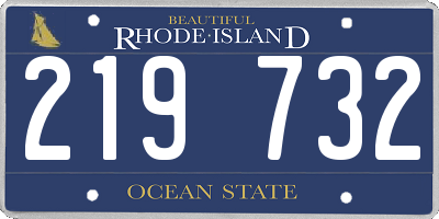 RI license plate 219732
