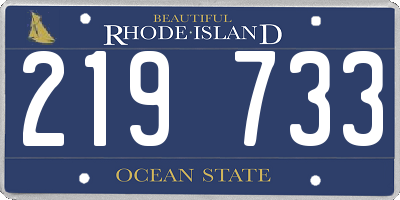 RI license plate 219733