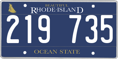 RI license plate 219735