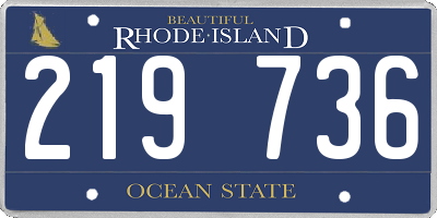 RI license plate 219736