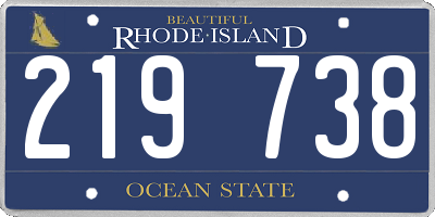 RI license plate 219738