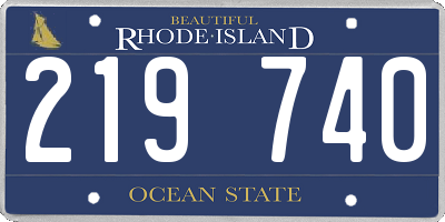 RI license plate 219740
