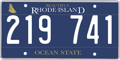 RI license plate 219741