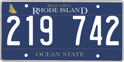RI license plate 219742