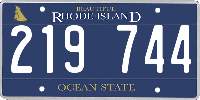 RI license plate 219744