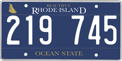 RI license plate 219745