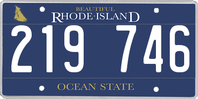 RI license plate 219746