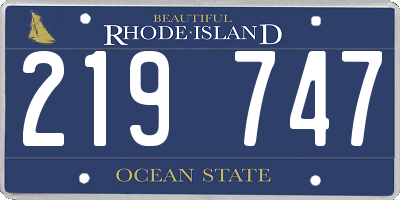 RI license plate 219747