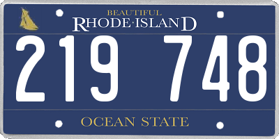 RI license plate 219748