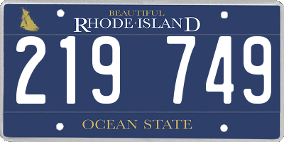 RI license plate 219749