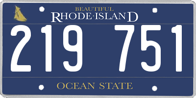 RI license plate 219751