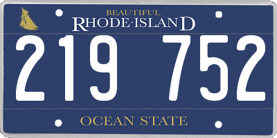 RI license plate 219752