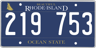 RI license plate 219753