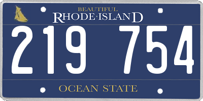 RI license plate 219754