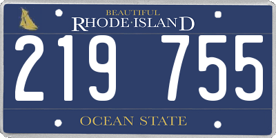 RI license plate 219755