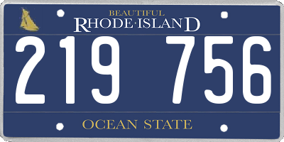 RI license plate 219756