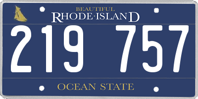 RI license plate 219757
